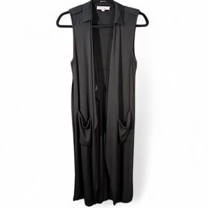 VTG Y2K Philosophy Black Sleeveless Duster Vest